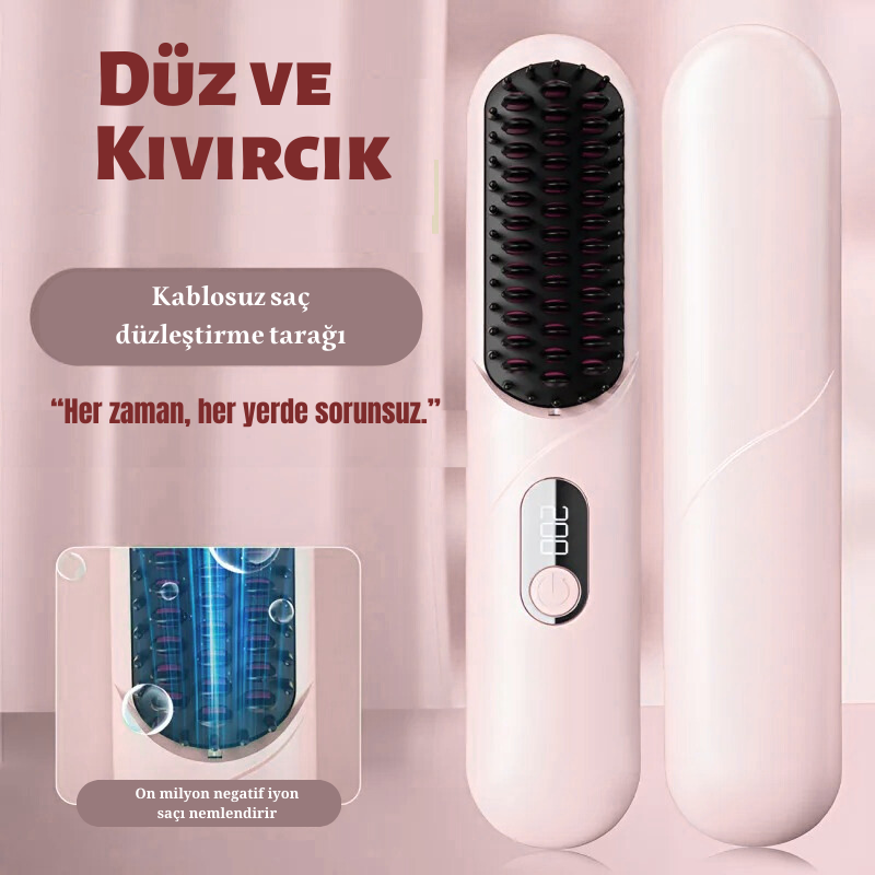Rosèra GlowComb™ – Kablosuz Saç Düzleştirici Tarak