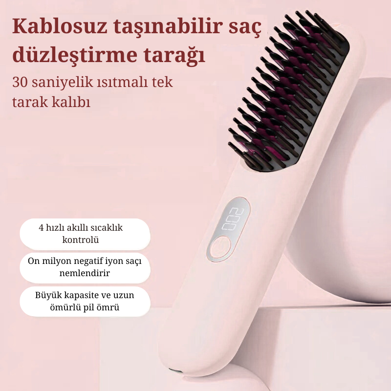 Rosèra GlowComb™ – Kablosuz Saç Düzleştirici Tarak